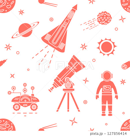 Space Pattern Telescope Planets Shuttle Galaxy 127856414