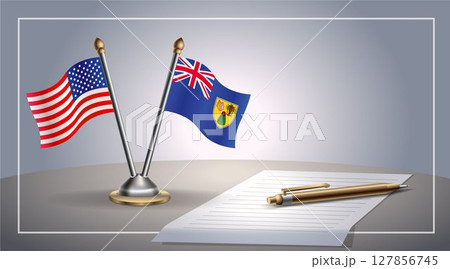 Small national flag of United States (USA) and Turk and Caicos flag Relation, Template Vector Illustration Small national flag of United States (USA) and Turk and Caicos flag Relation, Template Vector Illustration 127856745