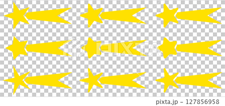 様々な形の流れ星アイコンのベクターイラストセット 様々な形の流れ星アイコンのベクターイラストセット 127856958