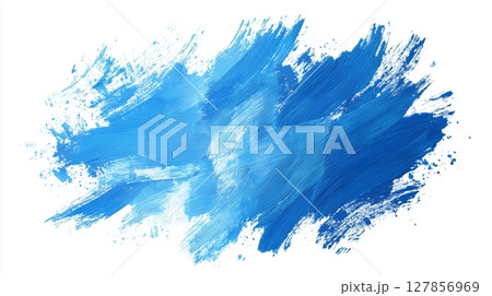 青の水彩画、筆致 127856969