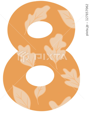Drawing number in autumn pattern style zeros to nine Drawing number in autumn pattern style zeros to nine 127857062