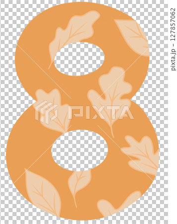 Drawing number in autumn pattern style zeros to nine Drawing number in autumn pattern style zeros to nine 127857062