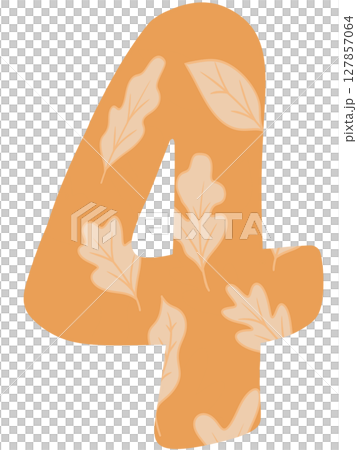 Drawing number in autumn pattern style zeros to nine 127857064