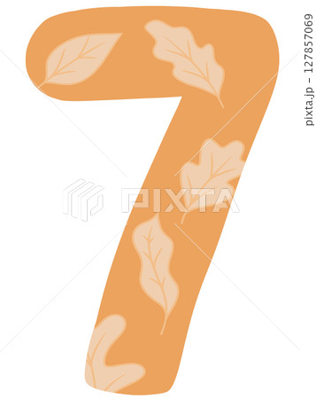Drawing number in autumn pattern style zeros to nine Drawing number in autumn pattern style zeros to nine 127857069