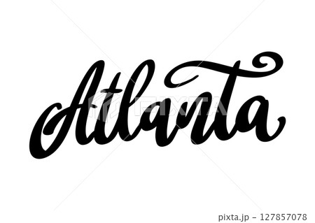Atlanta. Lettering phrase isolated on white background. Atlanta. Lettering phrase isolated on white background. 127857078