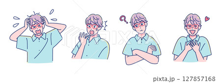 アニメタッチの男の子　表情セット 127857168