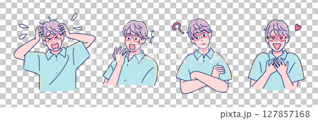 動漫風格男孩臉部表情集 127857168