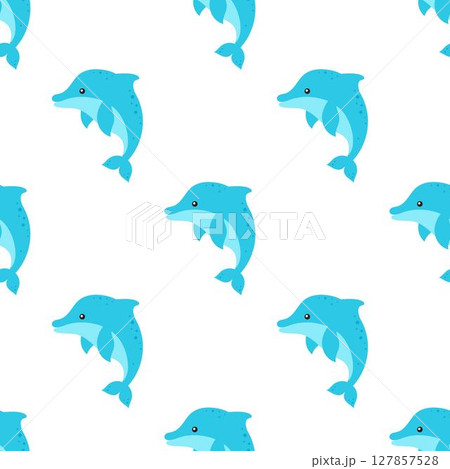 seamless pattern of cute dolphin 127857528