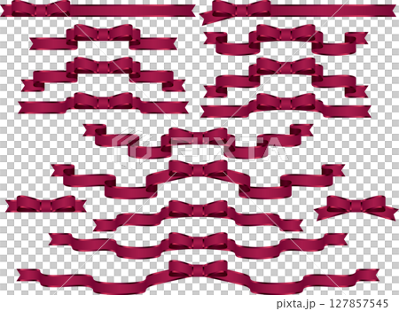Ribbon, 11 wine, butterfly border 127857545