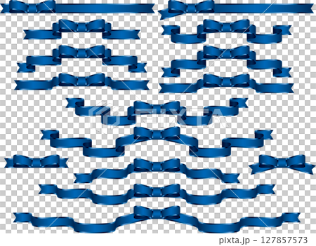 Ribbon, 15 blue, butterfly border Ribbon, 15 blue, butterfly border 127857573