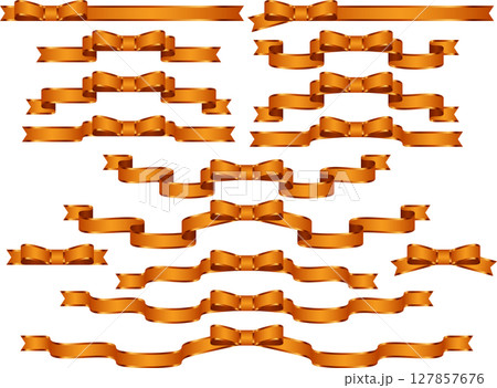 リボン、9オレンジ、蝶縁 127857676