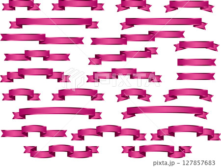 リボン、12マゼンタ、縁 127857683