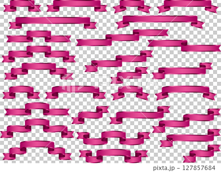 絲帶，12 洋紅色，光滑邊緣 127857684