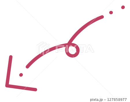 視線誘導くるっと手描き矢印素材(赤) 視線誘導くるっと手描き矢印素材(赤) 127858977