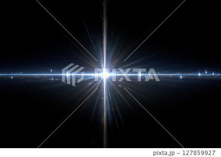 Luminous Starburst with Fractal Design and Mirrored Symmetry Against Black Background Luminous Starburst with Fractal Design and Mirrored Symmetry Against Black Background 127859927