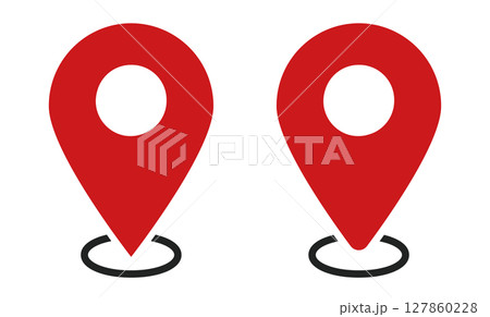 イラスト素材:マップのピン ベクター 赤 オレンジ red pin point. pin イラスト素材:マップのピン ベクター 赤 オレンジ red pin point. pin 127860228