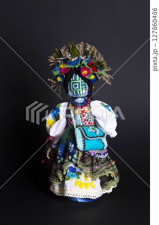 happy easter and motanka doll happy easter and motanka doll 127860486