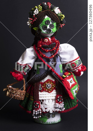 happy easter and motanka doll happy easter and motanka doll 127860496