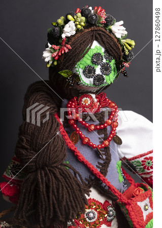 happy easter and motanka doll happy easter and motanka doll 127860498