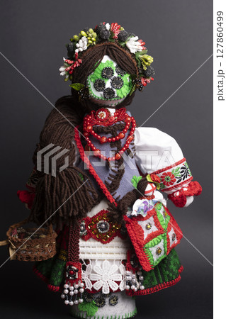 happy easter and motanka doll 127860499