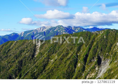 北葛岳付近からの野口五郎岳と水晶岳 北葛岳付近からの野口五郎岳と水晶岳 127861119