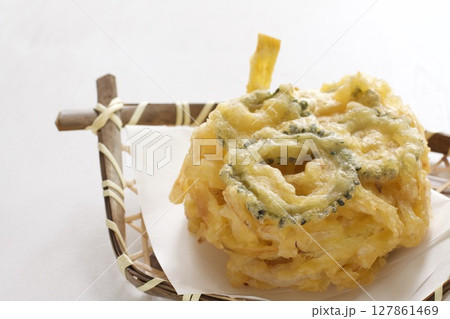 夏野菜ゴーヤのかき揚げ 127861469