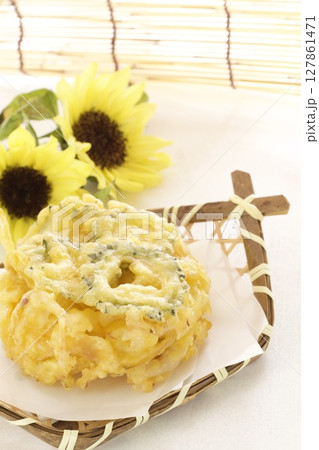 夏野菜ゴーヤのかき揚げ 127861471