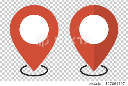 イラスト素材：マップのピン　セット　ベクター  pin point. pin location 127861597