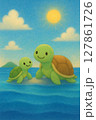 海で遊ぶカメたち 127861726