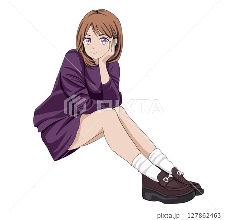 座る少女 座る少女 127862463