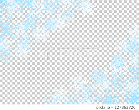 Light blue snowflake diagonal frame 127862720