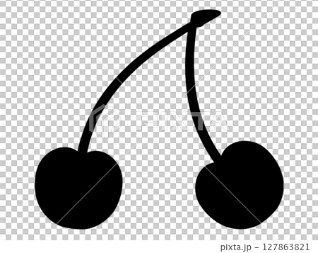 シンプルなさくらんぼのイラスト素材 シンプルなさくらんぼのイラスト素材 127863821