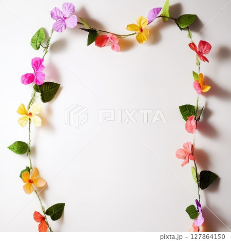Decorative flower garland for celebration events 127864150