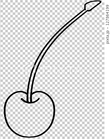 Simple cherry illustration material 127864199