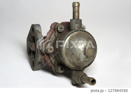 fuel pump of carburetor automotive. domed cover. old, dismantled from car 127864588