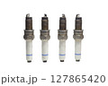 spark plugs kit, old. isolated on white background 127865420