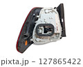 tail light of sedan body car. rear side, isolated on white background, with clipping path 127865422
