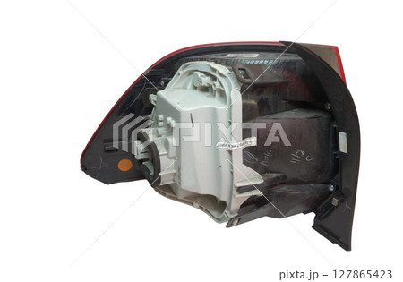 rear light of sedan car. back side, isolated on white background 127865423