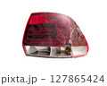 tail light of sedan body car. broken plastic lens. isolated on white background 127865424