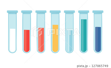 Simple medical research graphic illustrates several reaction tubes stabilized by a frame, abstract fluid tones inside deliver engaging focus while surrounding blank space enhances readability in Simple medical research graphic illustrates several reaction tubes stabilized by a frame, abstract fluid tones inside deliver engaging focus while surrounding blank space enhances readability in 127865749