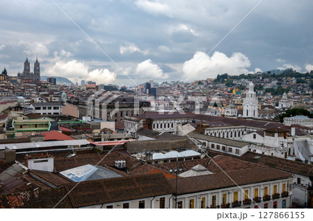 Panoramic view of Quito city from San Francisco church 127866155