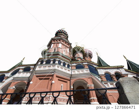 Temple of Basil the Blessed, Red Square, Moscow, Russia. Carved on white. Temple of Basil the Blessed, Red Square, Moscow, Russia. Carved on white. 127866471