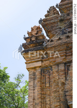 Fragment of ancient sacred North Po Nagar Cham Tower of the 12th century in Nha Trang, Vietnam 127866752