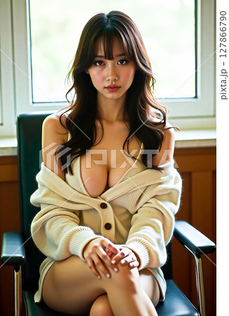 ナチュラルな表情の女性  ポートレート 　[AI生成画像] 127866790