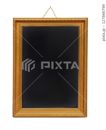 Gold frame blackboard 127866799