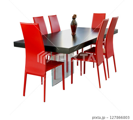 Red dining room Red dining room 127866803