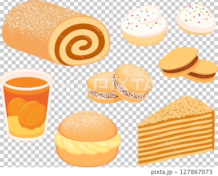 Traditional Chilean desserts illustration set 127867073
