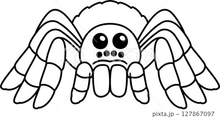 Cute cartoon tarantula spider drawing 127867097