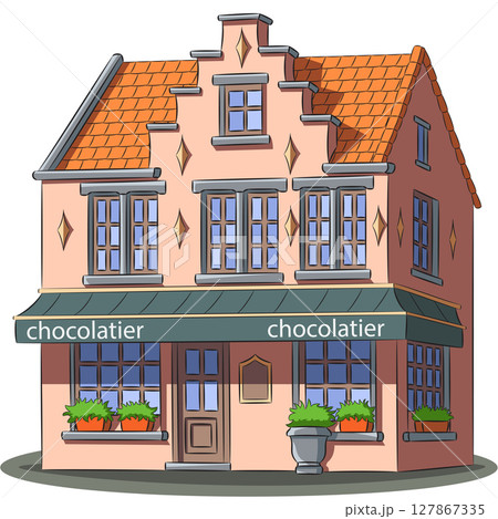 Traditional Belgian chocolatier shop, Bruges, Belgium 127867335