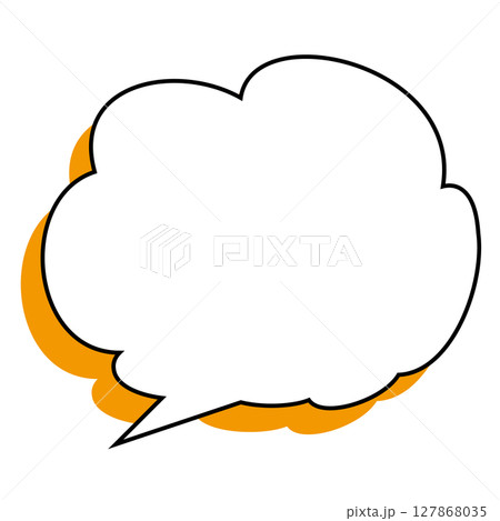 シンプルな吹き出しのイラスト　もこもこ 127868035